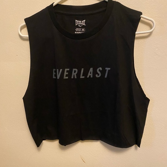 NWT Women’s Everlast cropped muscle Logo tank top. Black, Medium - Picture 1 of 5